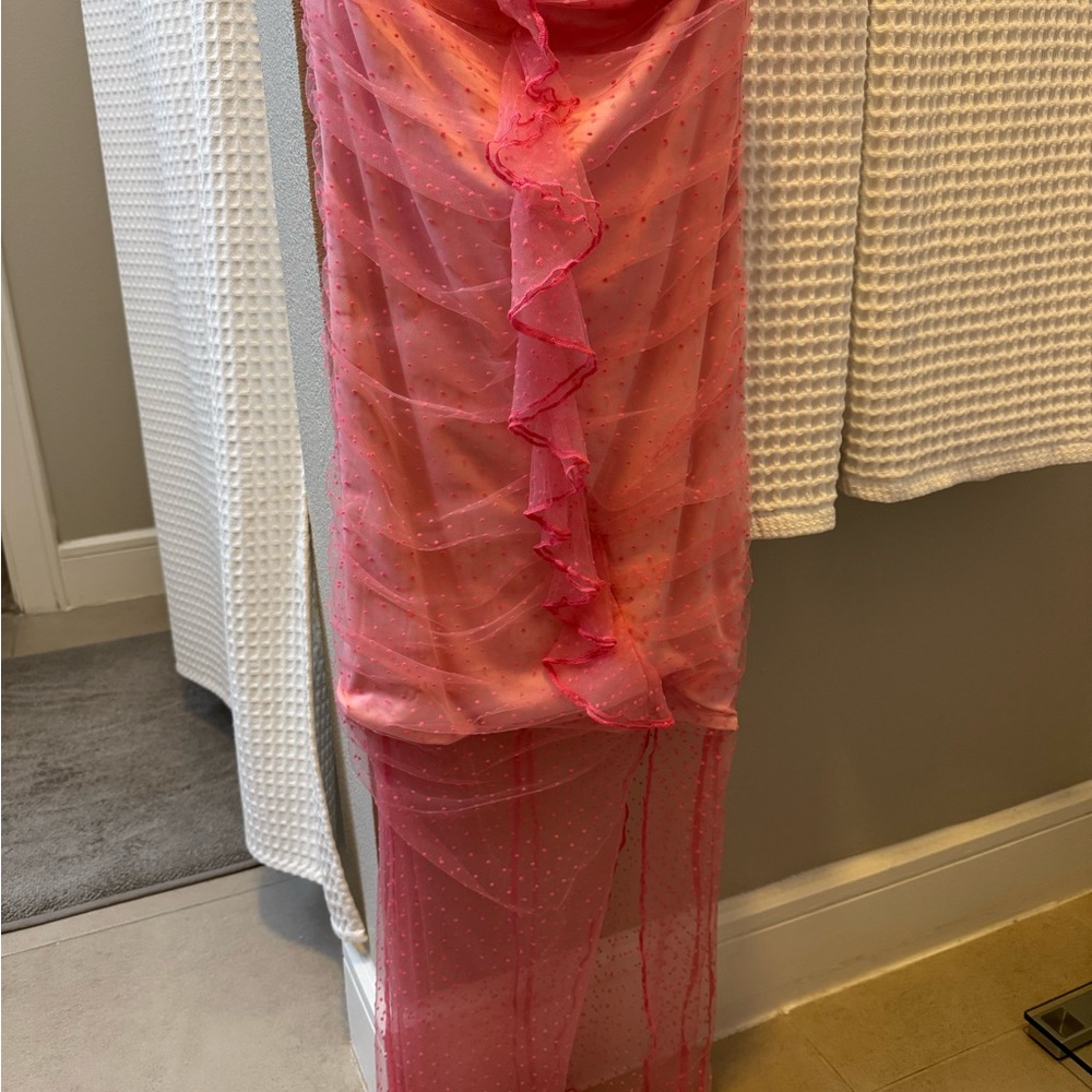 Majorelle Brady Dress - Sheer Pink Strapless Dress